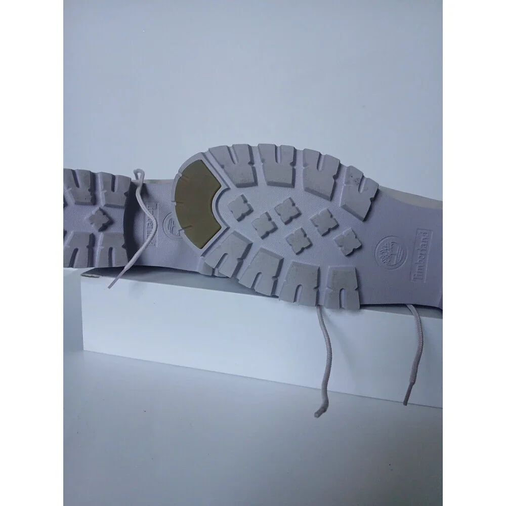 Timberland Premium 6 Inch Boots LightGray Nubuck Women's Size 8.5 Waterproo Lace